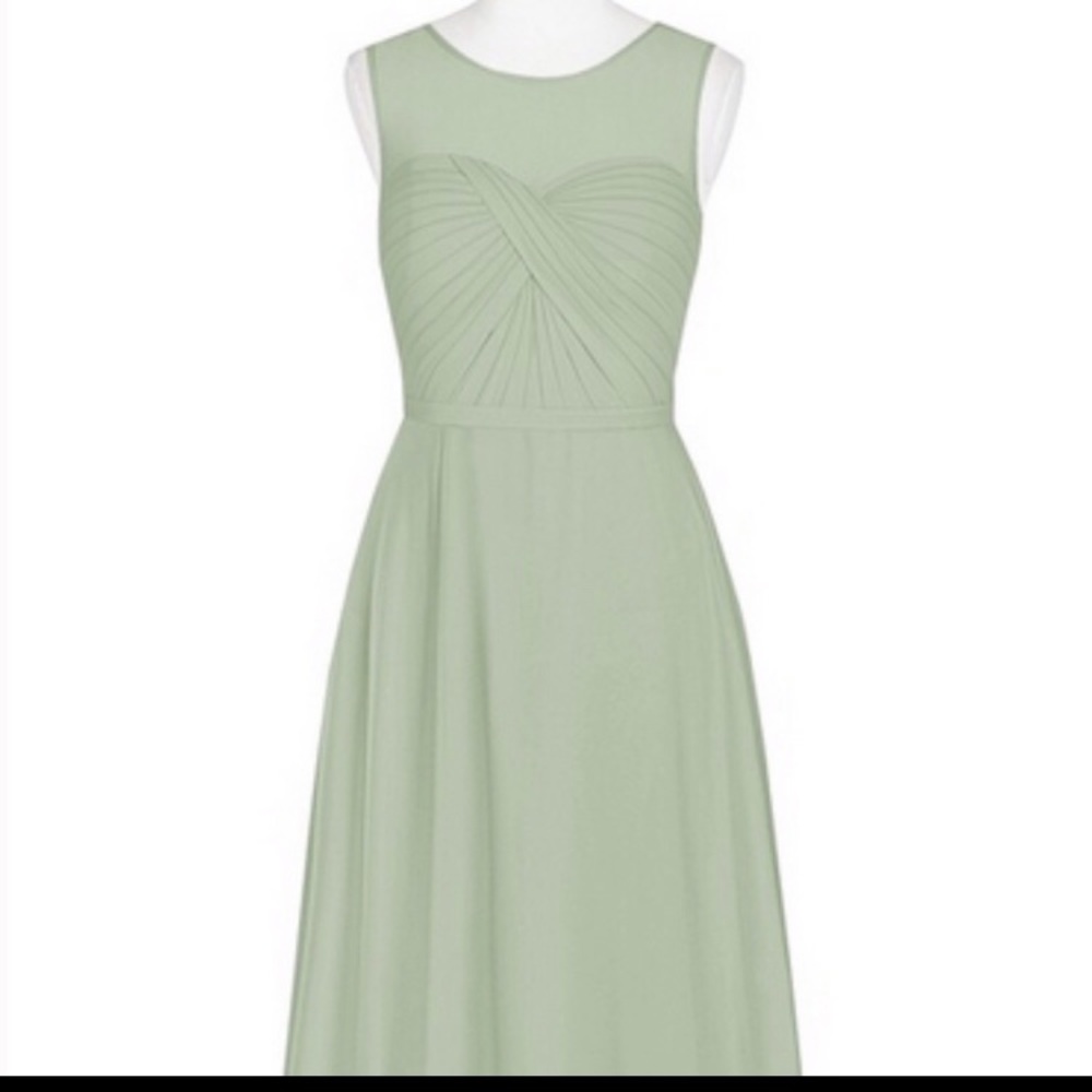 Azazie Dusty Sage Bridesmaid Dress Floor Length 8